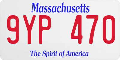 MA license plate 9YP470
