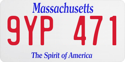 MA license plate 9YP471
