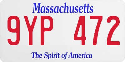 MA license plate 9YP472