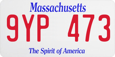 MA license plate 9YP473
