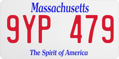 MA license plate 9YP479