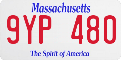 MA license plate 9YP480