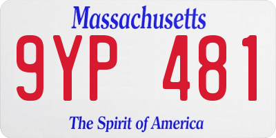 MA license plate 9YP481