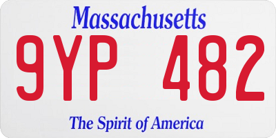 MA license plate 9YP482