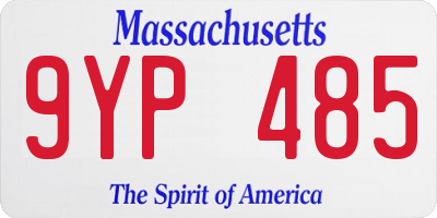 MA license plate 9YP485