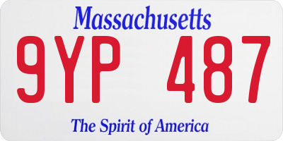 MA license plate 9YP487