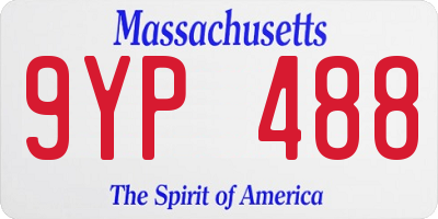 MA license plate 9YP488