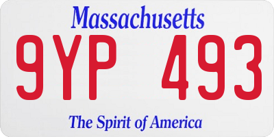 MA license plate 9YP493