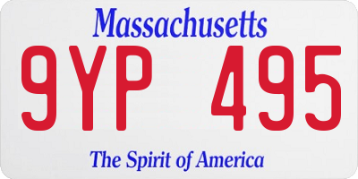 MA license plate 9YP495