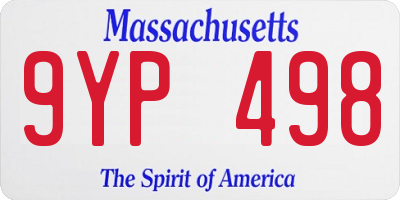 MA license plate 9YP498