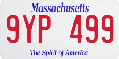 MA license plate 9YP499