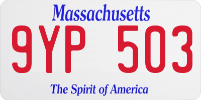 MA license plate 9YP503