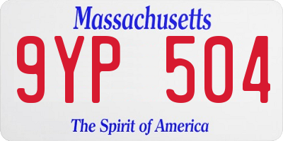 MA license plate 9YP504