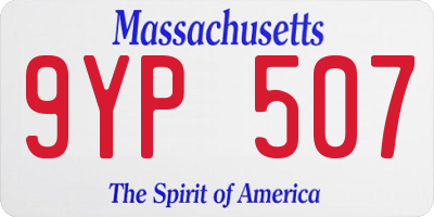MA license plate 9YP507