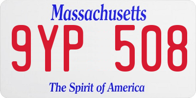 MA license plate 9YP508