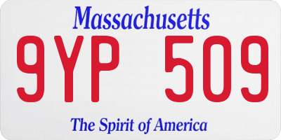 MA license plate 9YP509