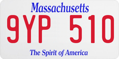 MA license plate 9YP510
