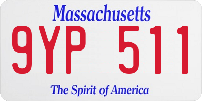 MA license plate 9YP511