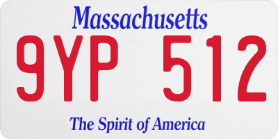 MA license plate 9YP512
