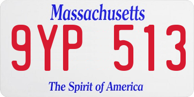 MA license plate 9YP513