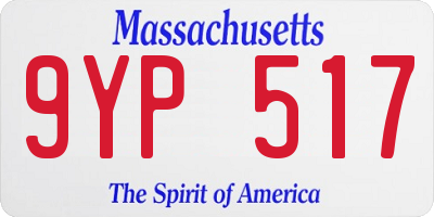 MA license plate 9YP517