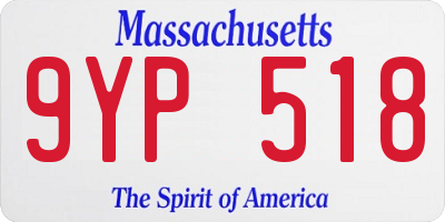 MA license plate 9YP518