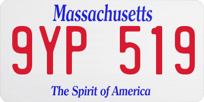 MA license plate 9YP519