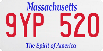 MA license plate 9YP520