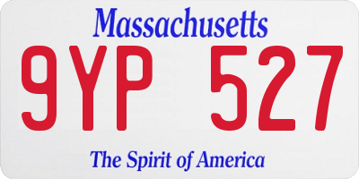 MA license plate 9YP527