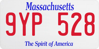 MA license plate 9YP528
