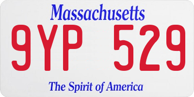 MA license plate 9YP529