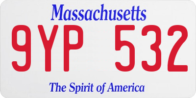 MA license plate 9YP532