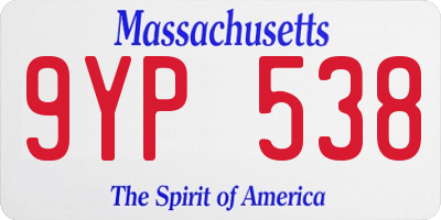 MA license plate 9YP538