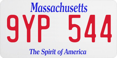 MA license plate 9YP544