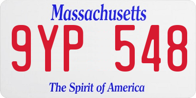 MA license plate 9YP548