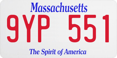 MA license plate 9YP551