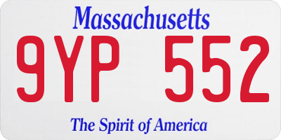 MA license plate 9YP552