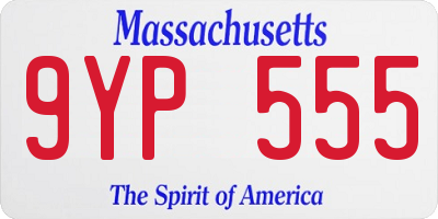 MA license plate 9YP555