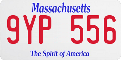 MA license plate 9YP556