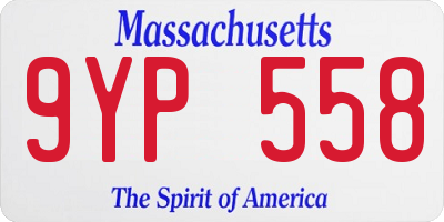 MA license plate 9YP558