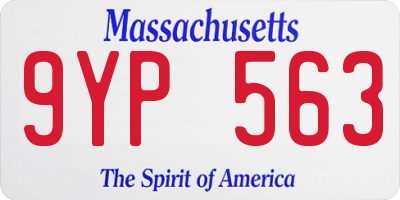MA license plate 9YP563