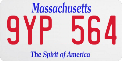 MA license plate 9YP564