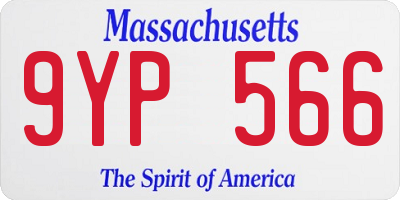 MA license plate 9YP566