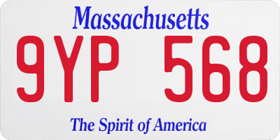 MA license plate 9YP568