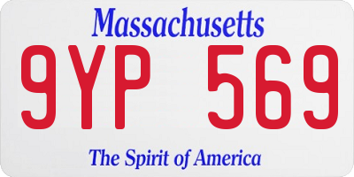 MA license plate 9YP569