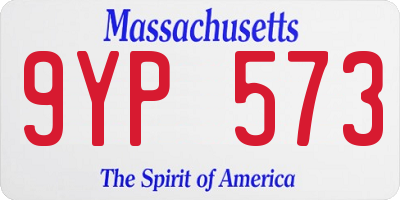 MA license plate 9YP573