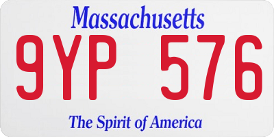 MA license plate 9YP576