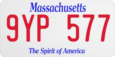 MA license plate 9YP577