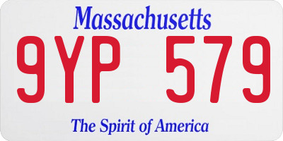 MA license plate 9YP579