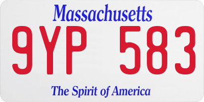 MA license plate 9YP583